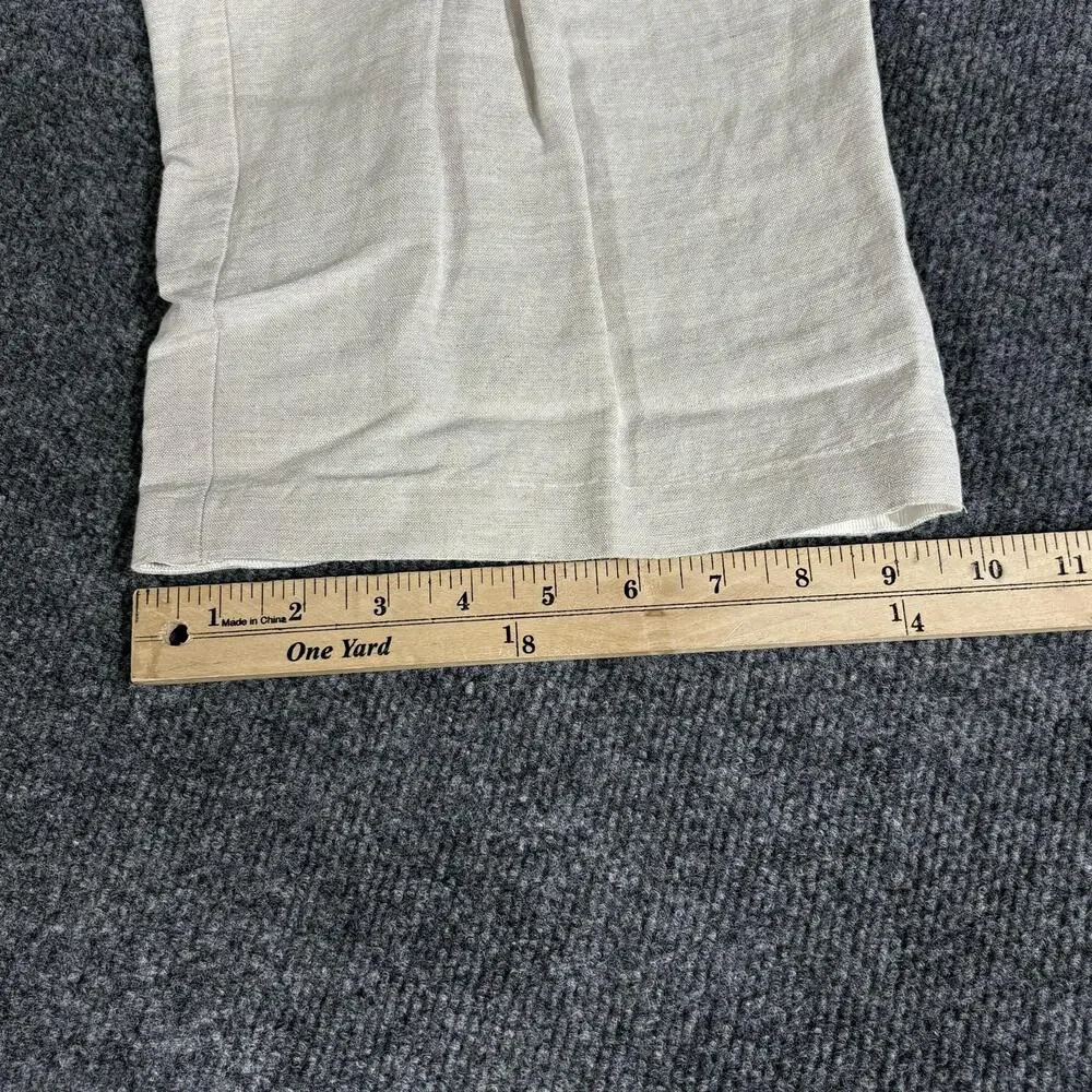 Cubavera Pants Mens 32x26 Beige Linen Blend Drawstring Elastic Waist Casual